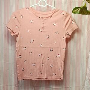 Magellan Outdoors Pink Floral Kids Tee
